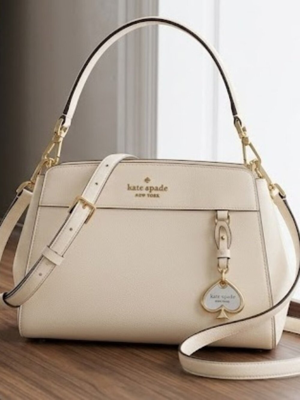 Kate Spade Madison Small Top Handle Satchel Meringue Ivory White KK283